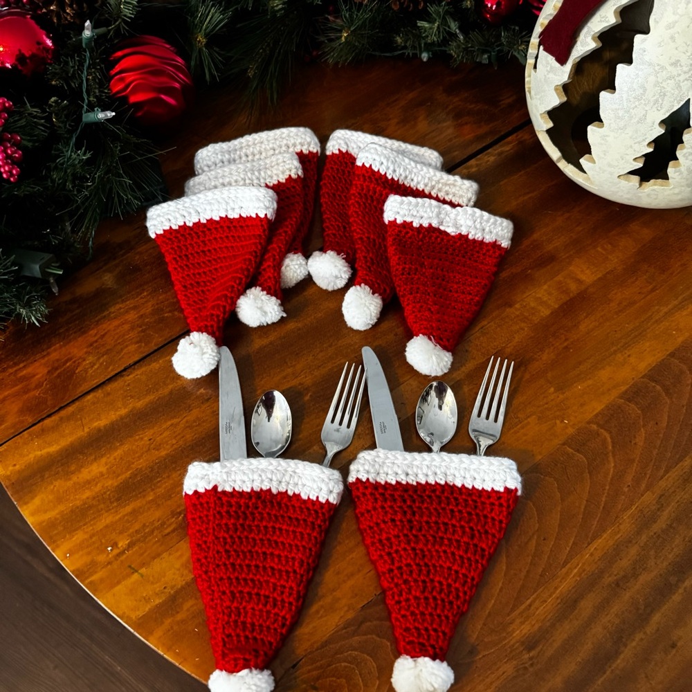 Hand crafted  8 Mini Santa Hats